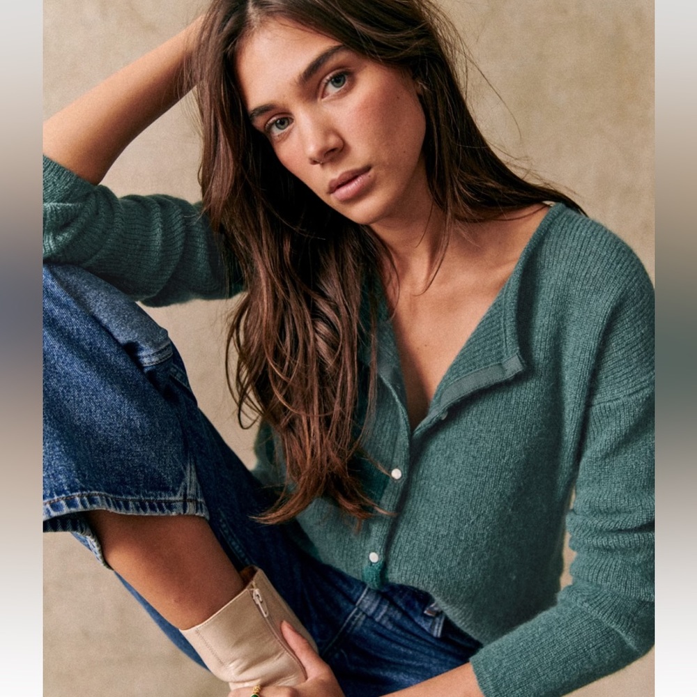 Sezane gaspard cardigan in sage size M